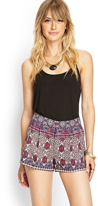 Forever 21 CONTEMPORARY Pleated Tribal Print Shorts