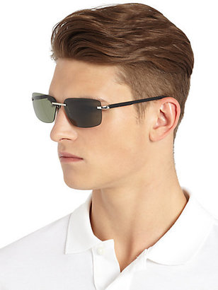Montblanc 64MM Rimless Rectangle Sunglasses