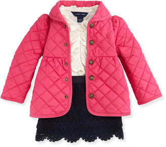 Ralph Lauren Childrenswear Quilted Barn Jacket, Currant, 2T-3T