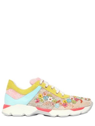 Rene Caovilla 20mm Embellished Lace Sneakers