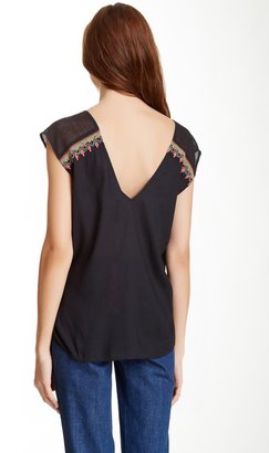 Tracy Reese Embroidered V-Neck Tank