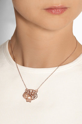 Kenzo Tiger rose gold-plated cubic zirconia necklace