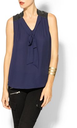 Juicy Couture Tinley Road Leather Patch Top