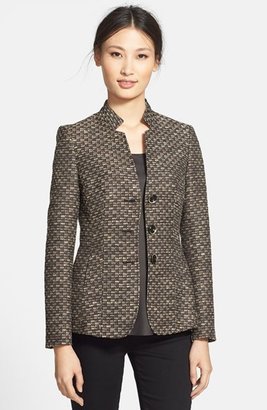 Santorelli 'Dana' Convertible Collar Tweed Jacket