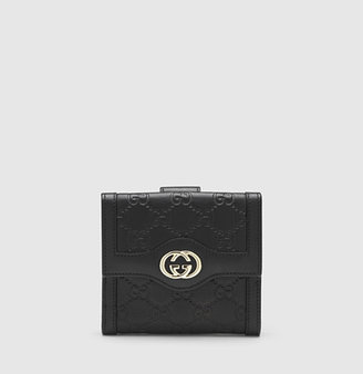 Gucci Sukey Guccissima Leather French Flap Wallet