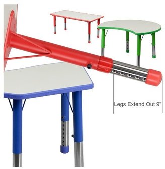 Flash Furniture Trapezoid Activity Table - Red