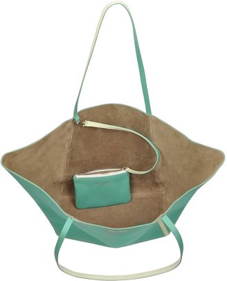 Linda Farrow Pale Yellow Ayers and Green Calf Leather Tote