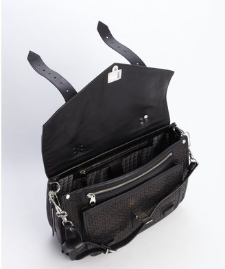 Proenza Schouler black leather medium 'PS 1' weave detail convertible shoulder bag