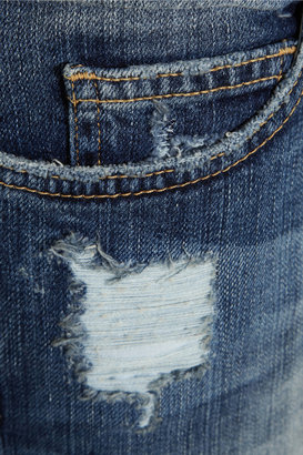 Current/Elliott The Stiletto distressed mid-rise skinny jeans