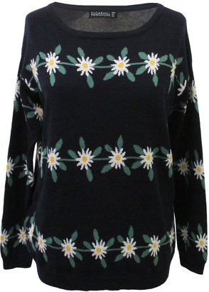 Sugarhill Boutique Sweater with daisy intarsia