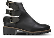 Miista Women's Cecilia Heeled Leather Buckle Boots - Black