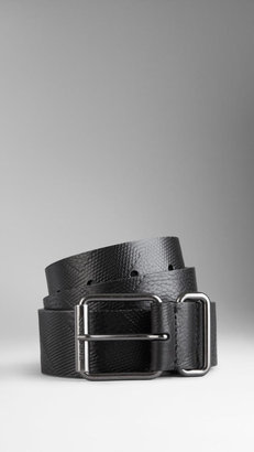 Burberry Embossed Check Leather Belt