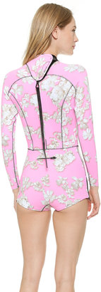 Cynthia Rowley Pink Embellished Floral Wetsuit