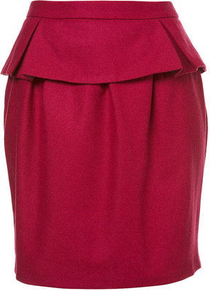 Topshop Flannel Peplum Pencil Skirt