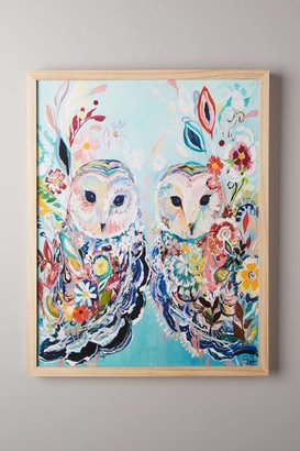 Anthropologie Starla Michelle Halfmann Mooreland Wall Art, Twin Owls