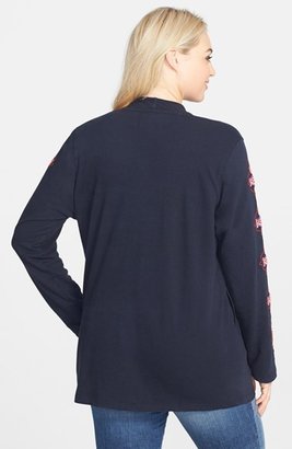 Lucky Brand 'Santa Fe' Embroidered Knit Duster (Plus Size)
