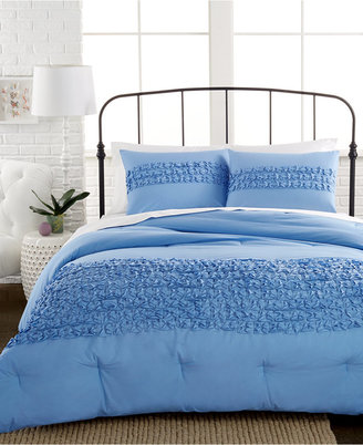 Idea Nuova CLOSEOUT! Origami Tucks Blue 3 Piece King Comforter Set