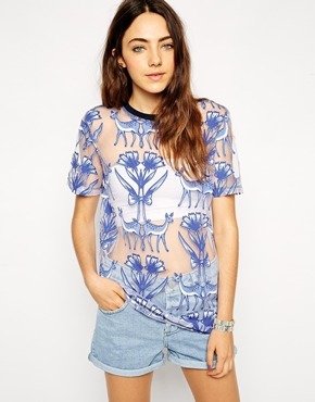 ASOS T-Shirt in Magical Woodland Burn Out Print