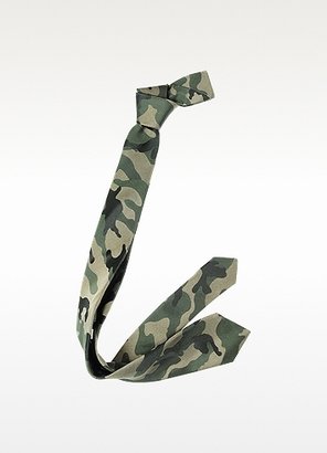 Valentino Camouflage Silk Narrow Tie