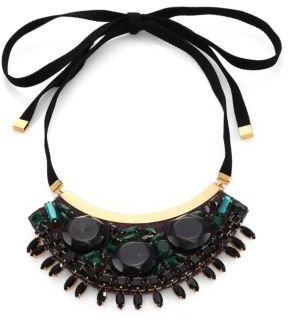 Marni Horn & Crystal Bib Necklace