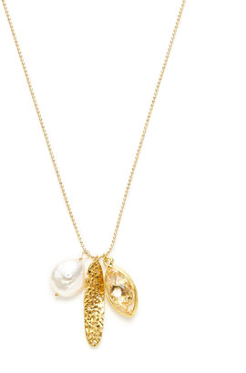 Indulgems Rock Crystal & Pearl Pendant Necklace