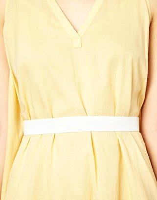 See by Chloe Deep V Cotton Voile Sack Dress with Belt