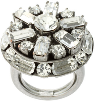 Juicy Couture Silver Tone And Crystal Vintage Style Ring
