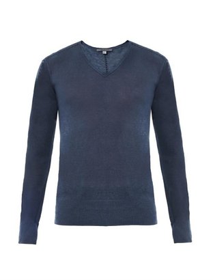 John Varvatos V-neck linen-silk sweater
