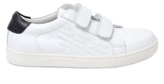 Armani Junior Leather Low Sneakers