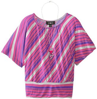 Amy Byer Big Girls' Short Sleeve Dolman Top with Banded Waist