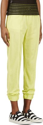 MSGM Chartreuse Mesh Trousers