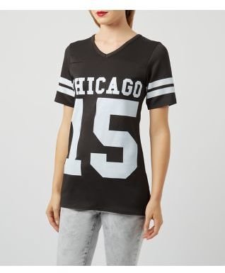 New Look Cameo Rose Black Chicago Baseball T-Shirt