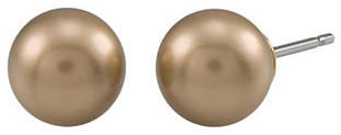Carolee 8mm Gold Pearl Stud Pierced Earrings