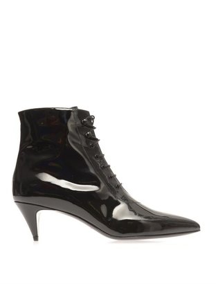Saint Laurent Cat boot patent-leather ankle boots