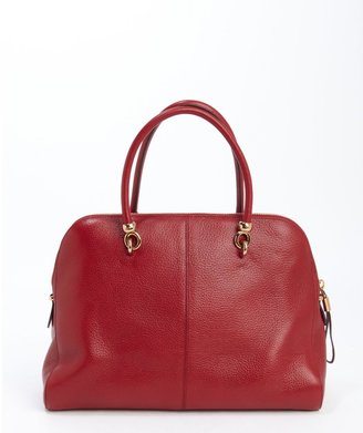 Tod's Scarlet Red Leather Large Top Handle Tote