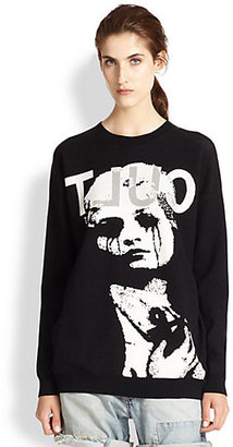 McQ 'Cult' Face-Patterned Sweater