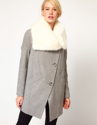 ASOS Faux Fur Collar Oversized Coat