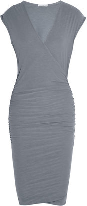 James Perse Wrap-effect stretch-cotton dress