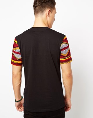 Bite By Dent De Man T-Shirt With Patterned Sleeves