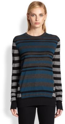 Proenza Schouler Fine-Gauge Multi-Stripe Sweater