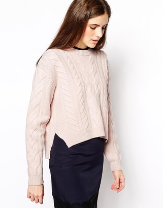 Vanessa Bruno Cable Knit Jumper in Pale Pink - Blush
