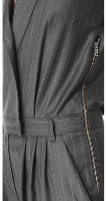Band Of Outsiders Pinstripe Jumpsuit with Peak Shoulder