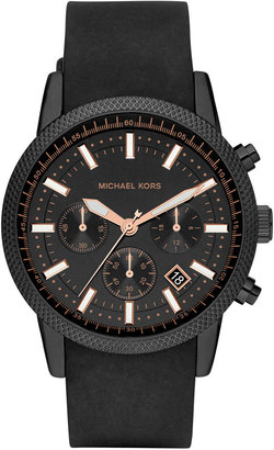 Michael Kors Men's Black Silicone Scout Chronograph Watch