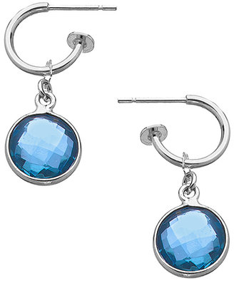 Athena Designs Silver and Blue Quartz Drop Earrings