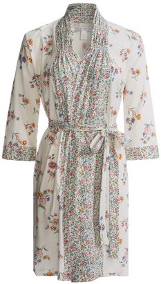 Carole Hochman Floral Fields Short Robe - Long Sleeve (For Women)