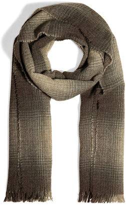 Polo Ralph Lauren Wool-Blend Ombre Plaid Scarf in Heather Olive
