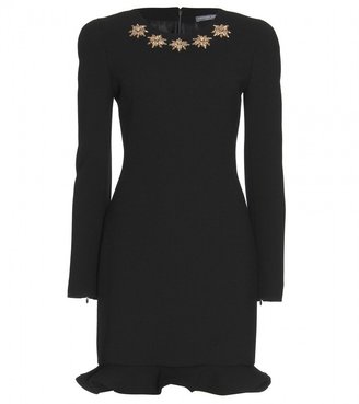 Alexander McQueen WOOL DRESS WITH EMBELLISHED COLLAR