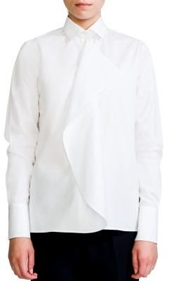 Valentino Drape-Detail Collared Shirt