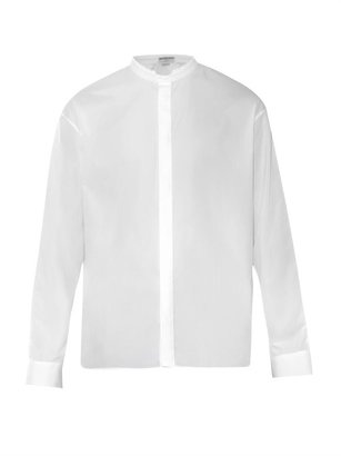 Balenciaga Granddad-collar cotton shirt