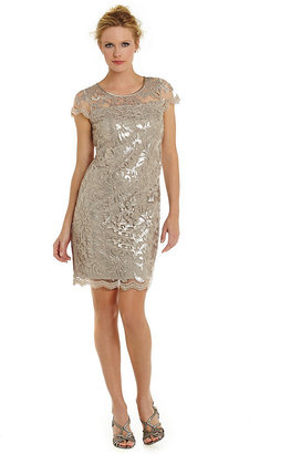 Donna Ricco Sequined Lace Shift Dress